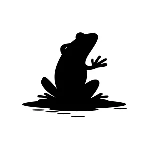 Black Frog Silhouette on Water