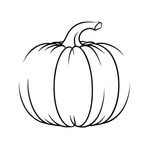 Simple Black Outline Pumpkin Vector Illustration