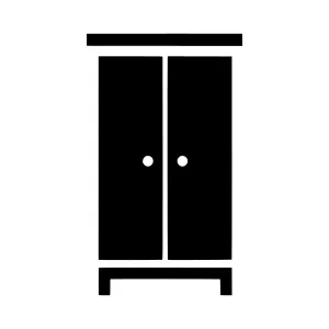 Wardrobe Icon - Simple Black Silhouette