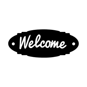 Welcome Sign Illustration - Black & White