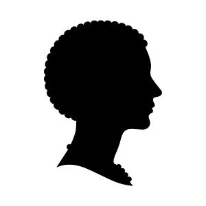 Black Silhouette Portrait - Elegant Woman Profile