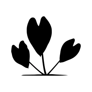 Black Leaf Silhouette Minimalist Icon