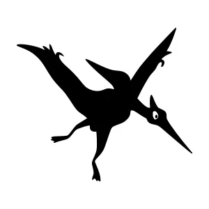 Silhouette Pterodactyl Flying Vector Graphic