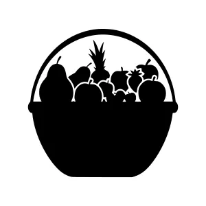 Fruit Basket Silhouette Icon