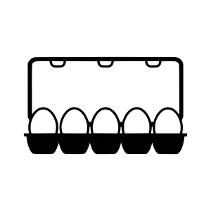 Egg Carton Icon - Black Outline