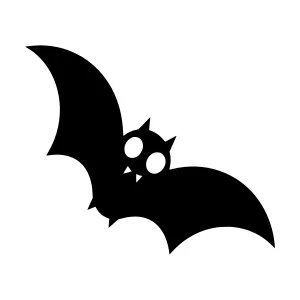 Black Bat Silhouette Vector Icon