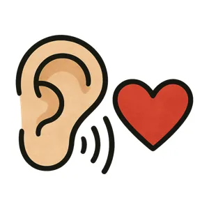 Heart & Ear Icon - Illustration