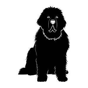 Black Silhouette Dog - Newfoundland
