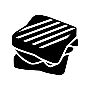 Black & White Sandwich Silhouette Icon