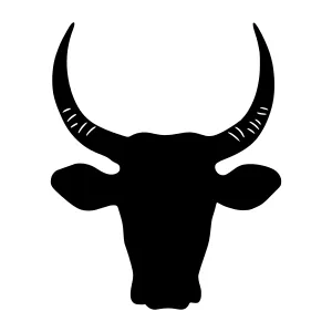 Black Bull Head Silhouette Vector Graphic