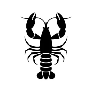Black Lobster Silhouette Vector Icon