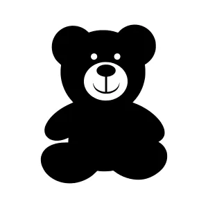 Black Teddy Bear Silhouette Icon