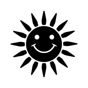 Black Sun Icon - Simple Vector Illustration
