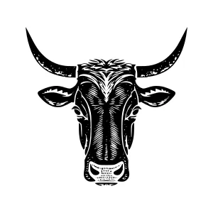 Bull Head Silhouette Vector Illustration
