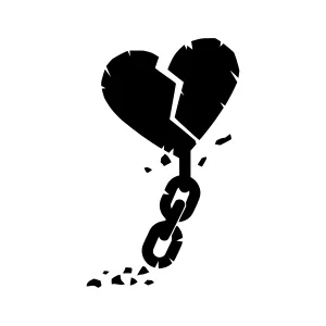 Broken Heart Chain Silhouette