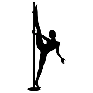 Pole Dance Silhouette Black & White