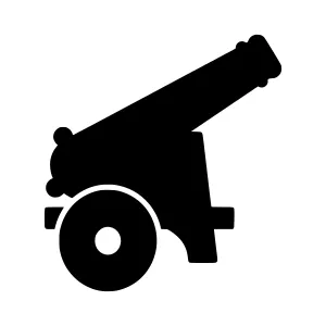 Black Cannon Icon - Vector Illustration