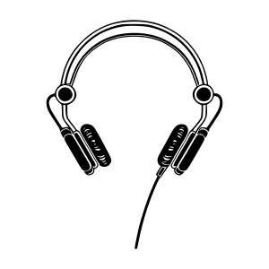 Black Headphones Icon - Minimalist Design
