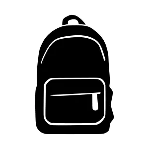 Black Backpack Silhouette Icon