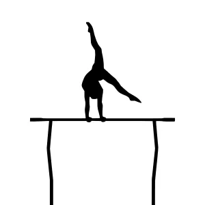 Gymnast Silhouette on Balance Beam