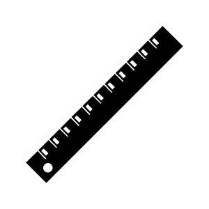 Black Ruler Icon - Vector Illustration
