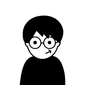 Black Silhouette Portrait - Cartoon Character