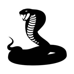 Black Cobra Silhouette Vector Graphic