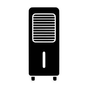 Black Air Cooler Icon - Vector Illustration