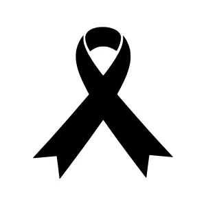 Black Ribbon Icon - Remembrance Symbol