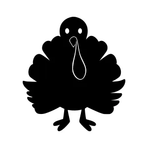 Black Turkey Silhouette Vector Illustration