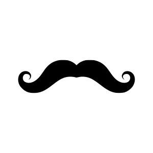 Black Mustache Icon - Vector Illustration