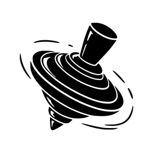 Spinning Top Silhouette - Minimalist Design