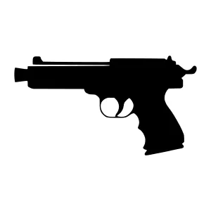 Silhouette Pistol Gun Vector Icon