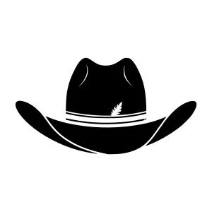 Black Cowboy Hat Silhouette Vector Icon