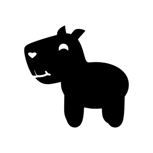 Cute Capybara Silhouette Vector Illustration