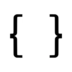 Black Curly Braces - Minimalist Icon