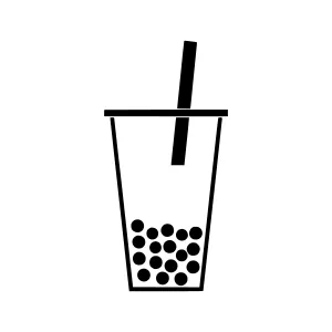Bubble Tea Icon - Black Outline