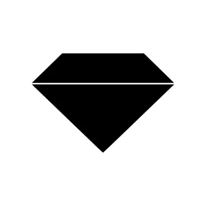 Black Diamond Icon - Minimalist Vector Graphic