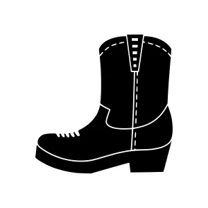 Black Cowboy Boot Silhouette Icon
