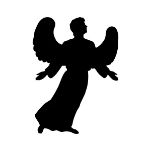 Black Angel Silhouette - Minimalist Design