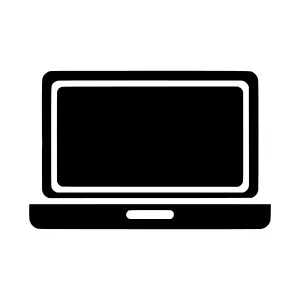 Laptop Icon - Simple Black Outline