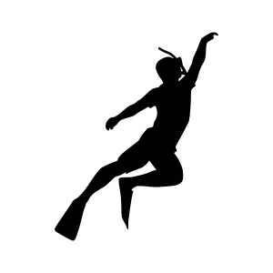 Silhouette Diver Underwater Vector Graphic