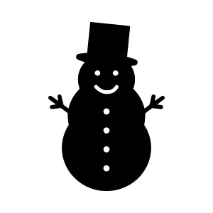 Black Snowman Silhouette Icon