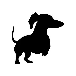 Silhouette Dachshund Dog Vector Illustration