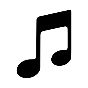 Music Note Icon - Black on White