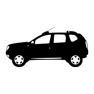 Silhouette SUV Car Vector Illustration