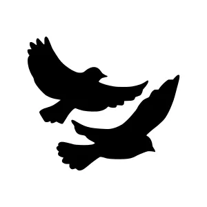 Silhouette Birds Flying - Peace Symbol