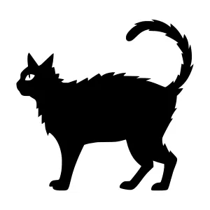 Black Cat Silhouette Vector Illustration