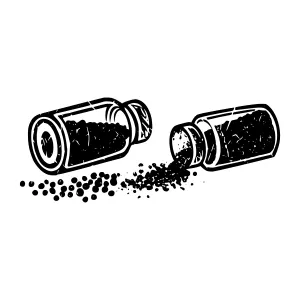 Black Ink Droplets - Vintage Illustration