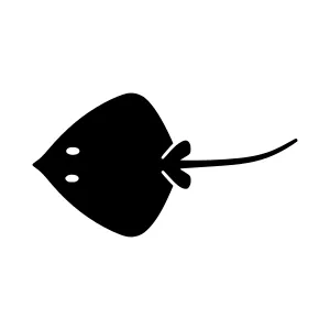 Black Ray Flat Icon - Vector Illustration